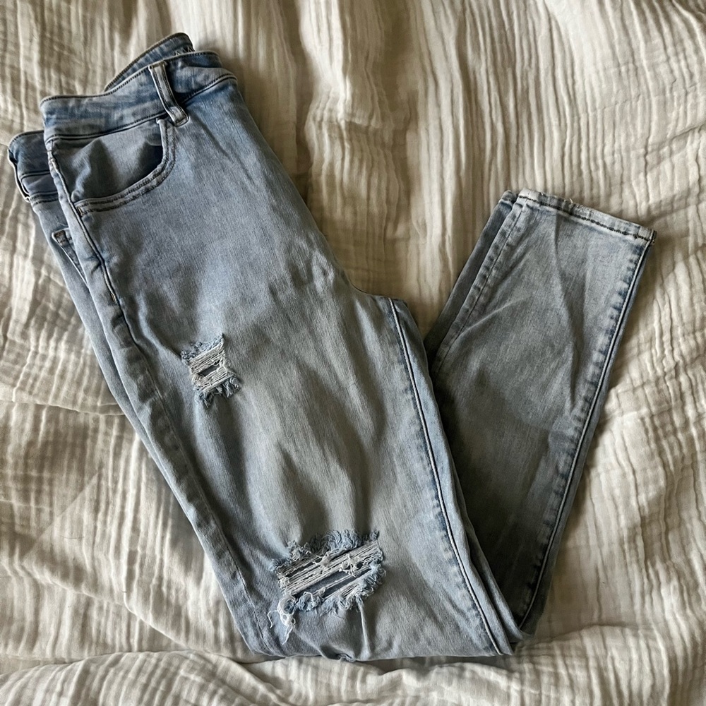 American Eagle Next Level Stretch Distressed Skinny Jeans 14 Regular